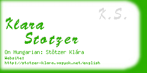 klara stotzer business card