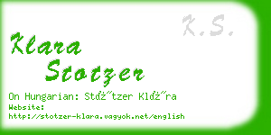 klara stotzer business card